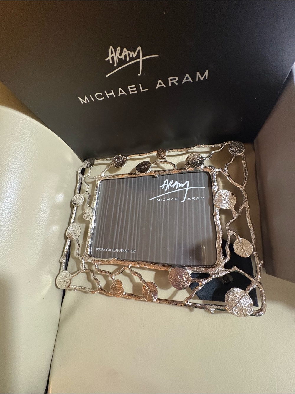 Michael Aram Silver Botanical Vine Leaf Photo Frame
